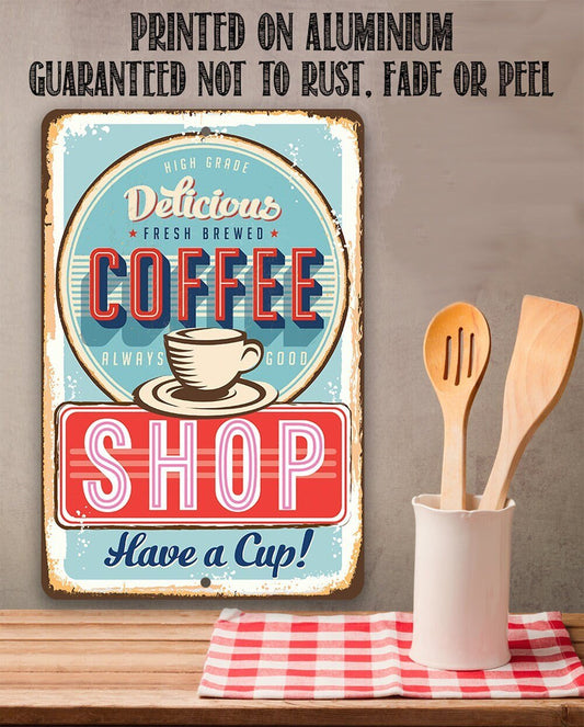 Family Coffee Bar, Therapy in a Cup - Metal Sign - Lone Star Art