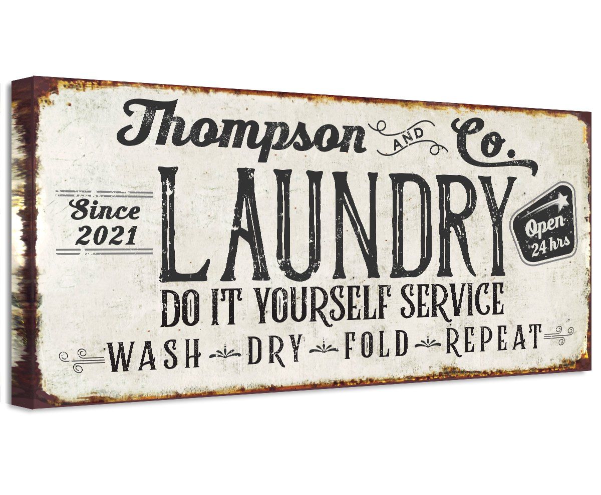 Personalized - Laundry and Co - Canvas - Lone Star Art