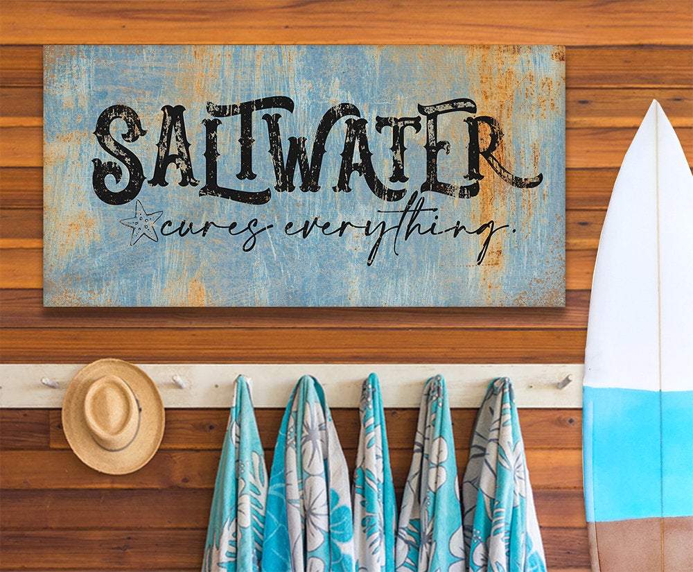 Saltwater Cures Everything Canvas Lone Star Art 