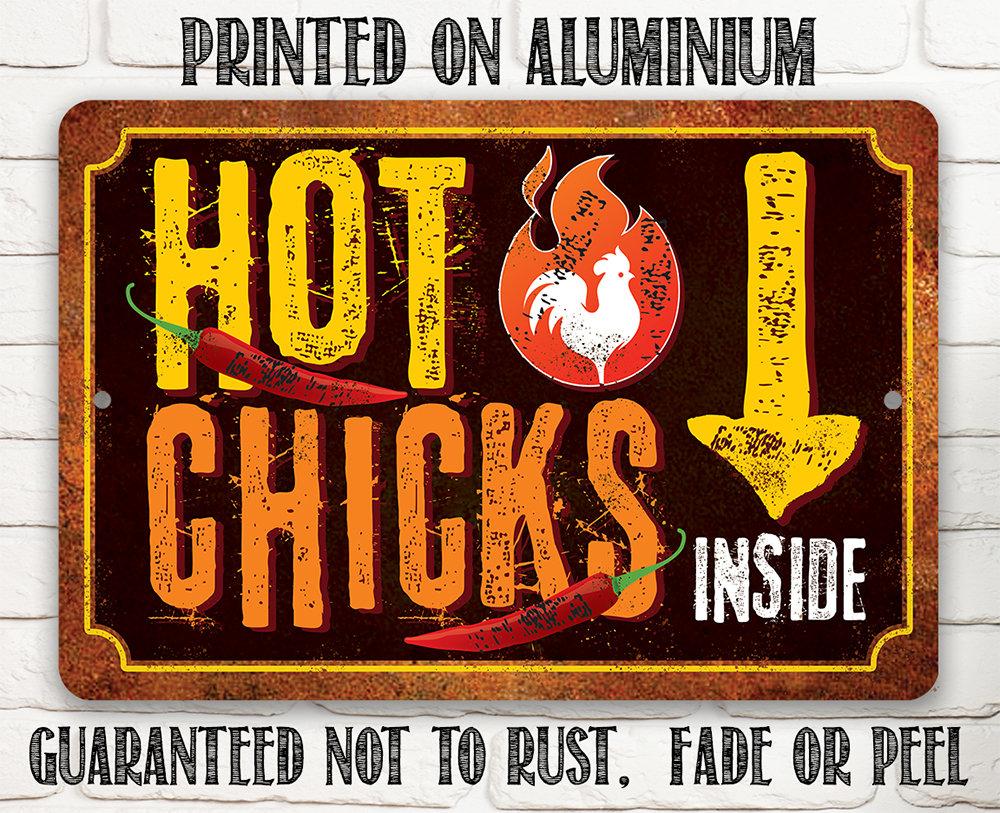 Hot Chicks - Metal Sign | Lone Star Art.