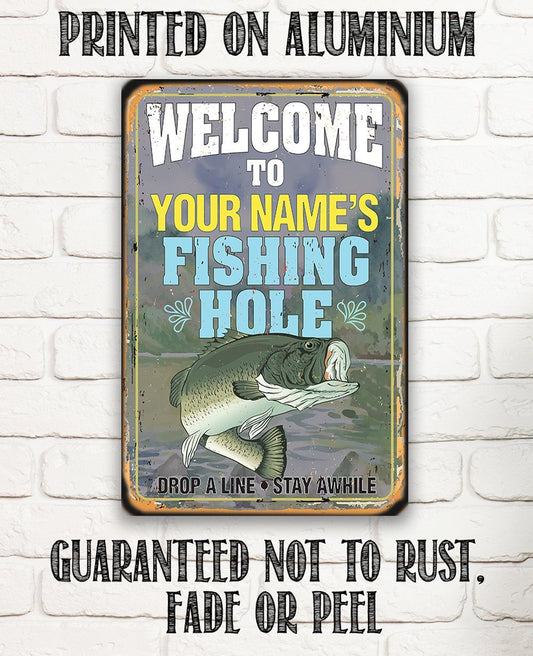 Personalized - Bait and Tackle - Metal Sign - Lone Star Art