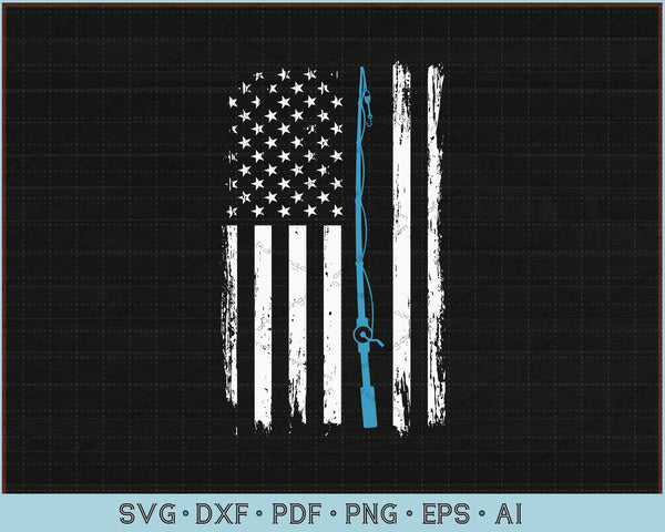 Download American Flag Fishing SVG Files - CraftDrawings