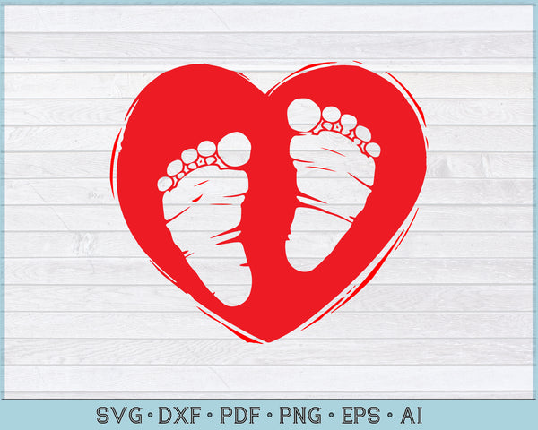 Download Baby Footprint Heart SVG files - CraftDrawings
