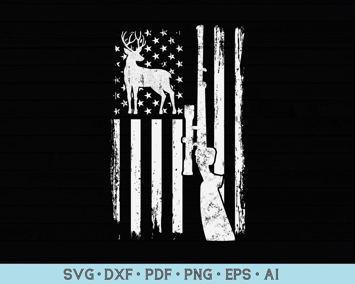 Download Deer Hunting American Flag svg, Gun and Deer USA Flag SVG ...