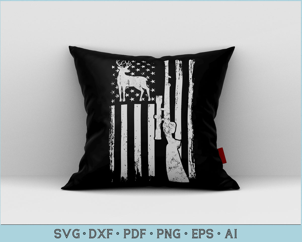 Download Deer Hunting American Flag svg, Gun and Deer USA Flag SVG ...
