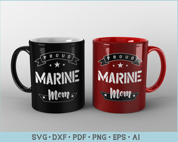 Download Proud Marine Mom Svg Files Craftdrawings