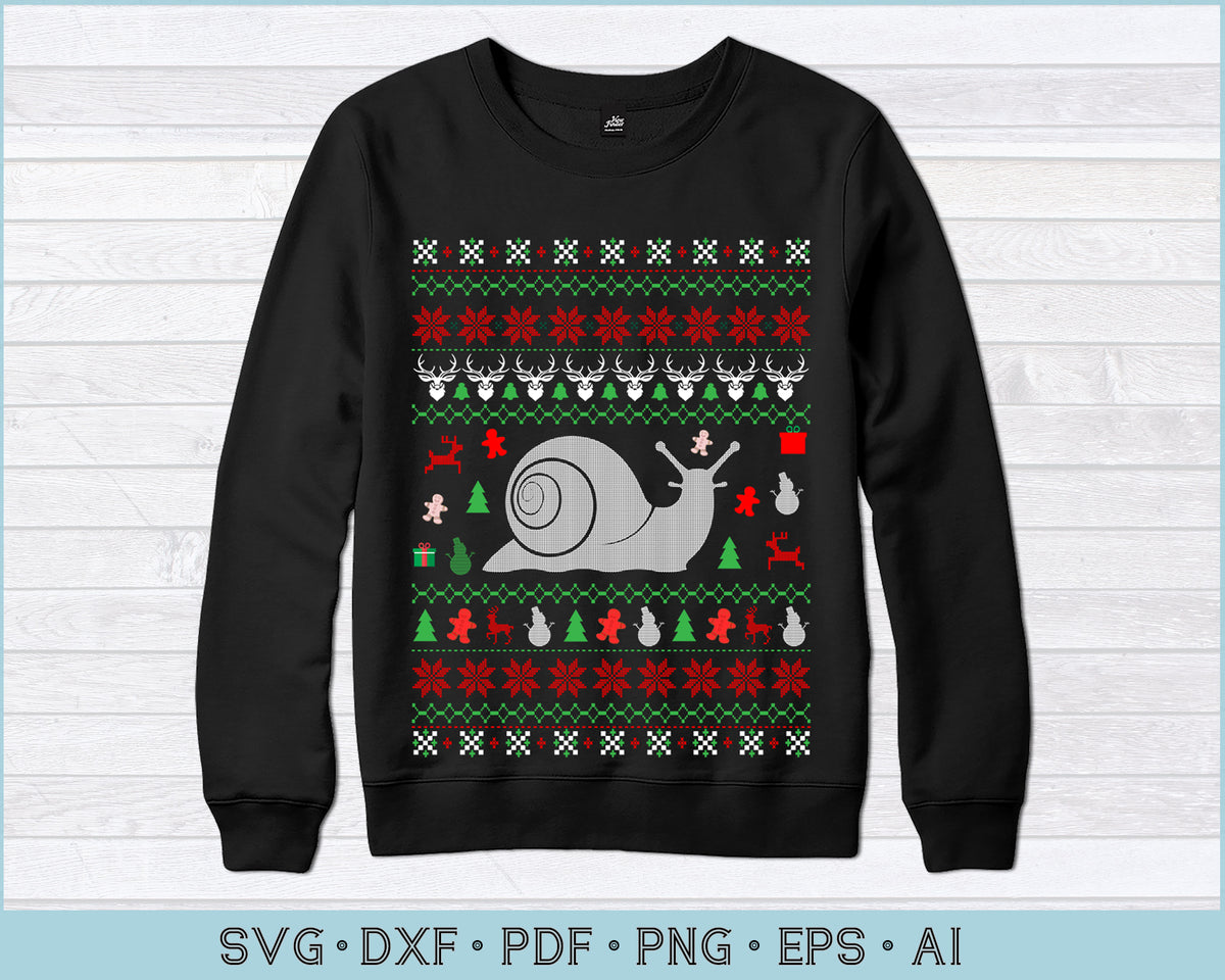 Download Snail Ugly Christmas Sweater Design SVG Files - CraftDrawings