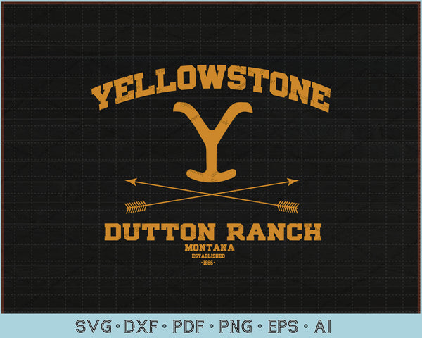Yellowstone Dutton Ranch Montana Established 1886 Svg Files Craftdrawings