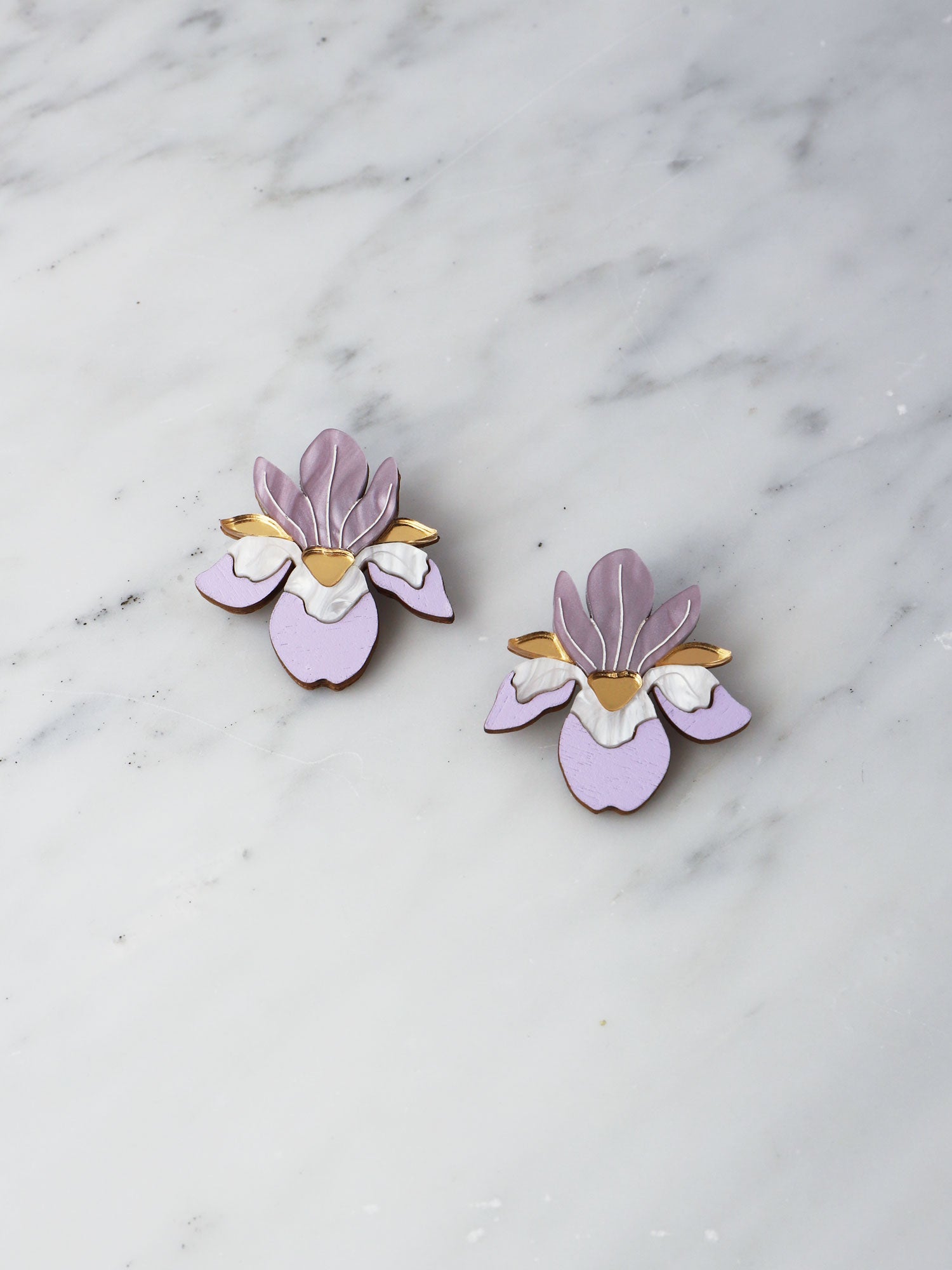 iris flower earrings