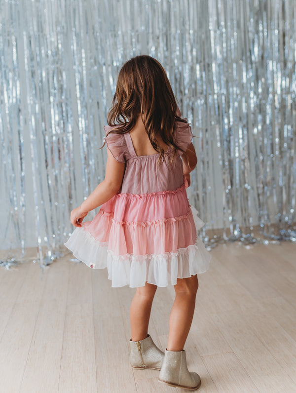 Brielle Shimmer Dress - Ombre Heart