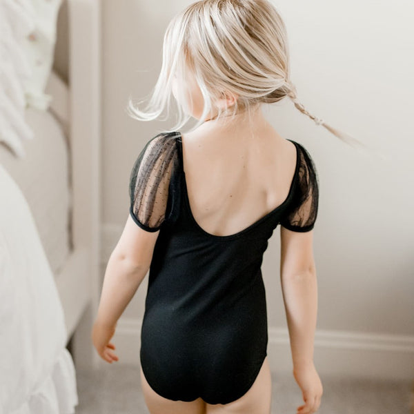 Puff Sleeve Leotard - Black Magic – Avery's Avenue