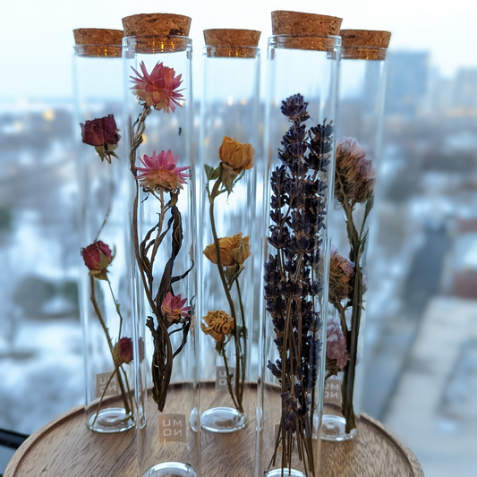 Real pressed flower art, cornflower posy bouquet, glass and copper frame  3x5 with redwood stand