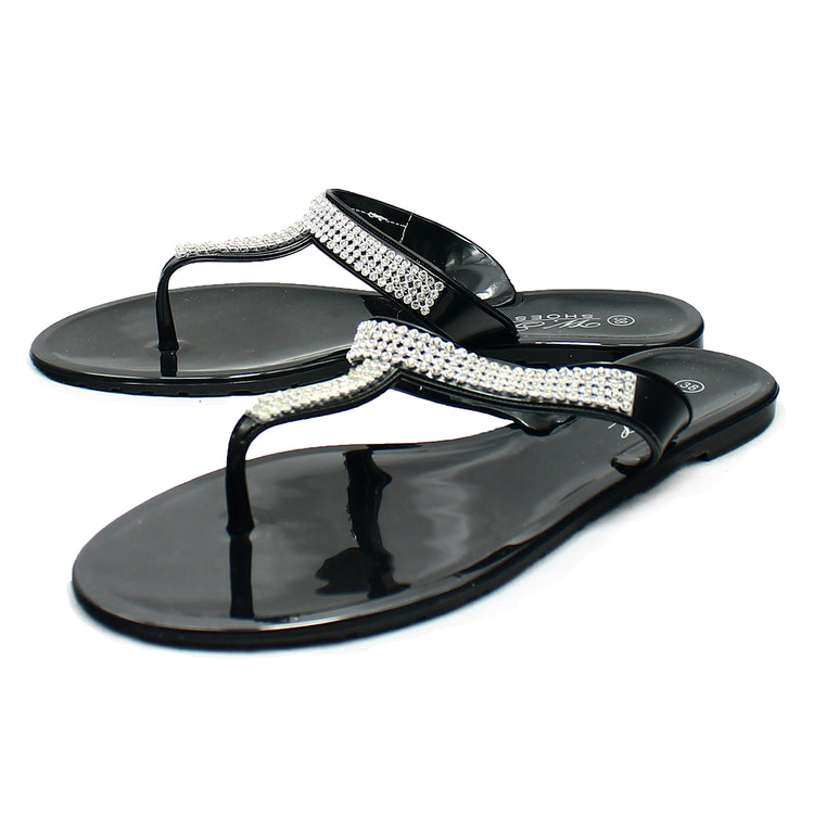 Jelly Sandals / Flip Flops with sparkly T-Bar – rockthosecurves