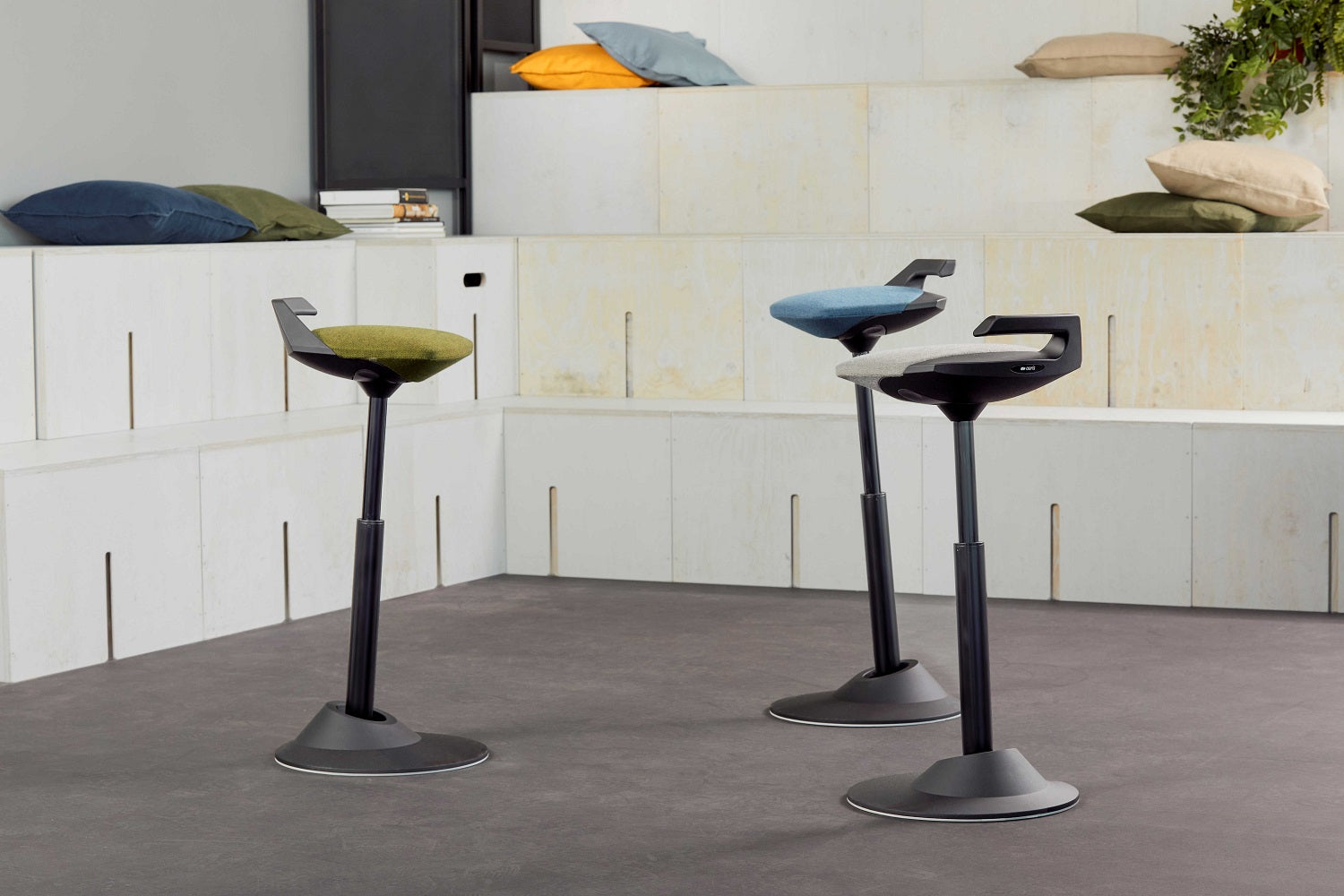 The Aeris Muvman standing chair combines moving sitting and standing.