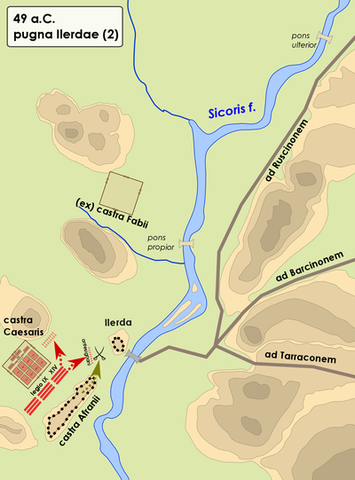 Mapa de la batalla de Ilerda