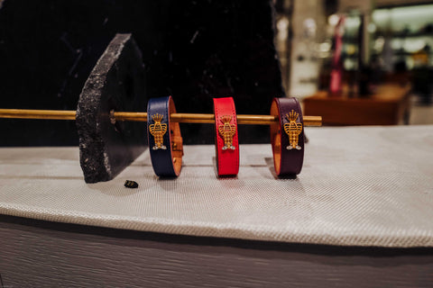 Luxury leather lobster bracelets