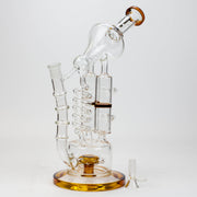 13" Infyniti Coil, dual honeycome and flower diffuser glass recycler bong_2