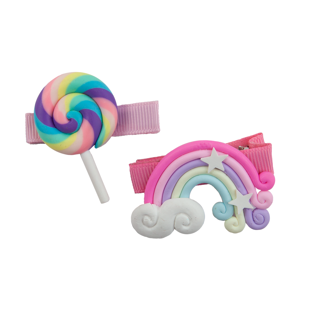 Hairclips - Lollypop Rainbow 2 Pcs