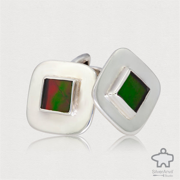 Custom Ammolite Cufflinks