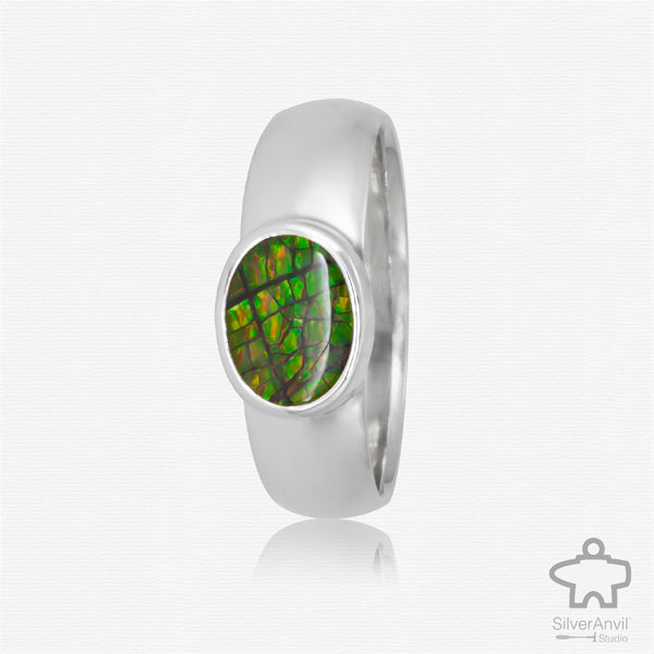 Ammolite ring