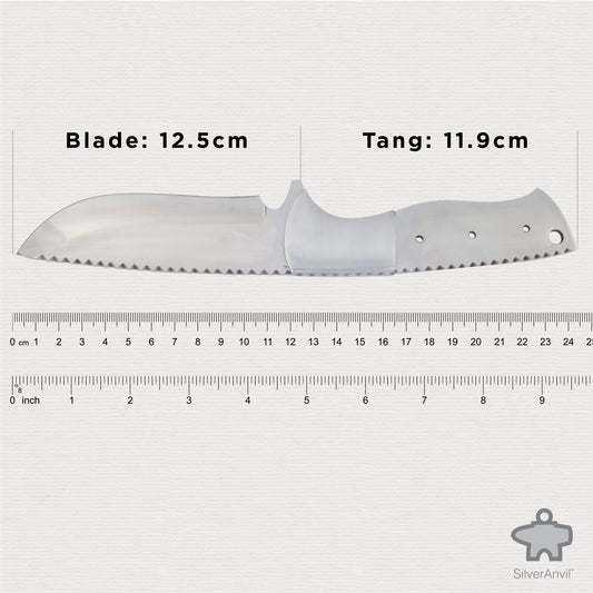 Clip Point Full Tang Knife Blank (32cm) – Silver Anvil Rock and Gem