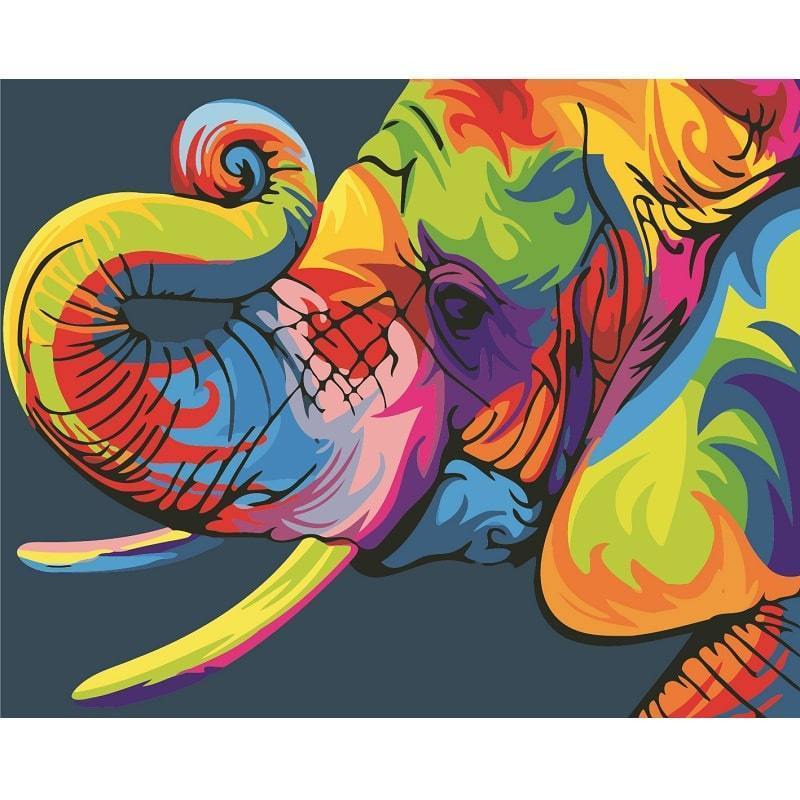 Kleurrijke olifant | Schilderen op nummer - Diamond Painting Expert product image