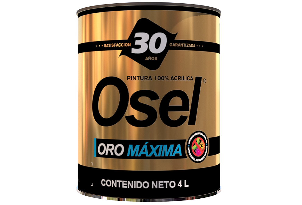 Pintura Satinada 100% Acrílica Osel Oro Máxima Germicida - Blanco –  Pinturas_Osel