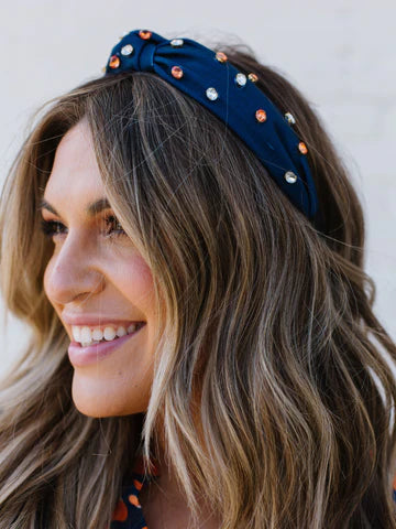 HEADBAND KRISTA NAVY/ORANGE