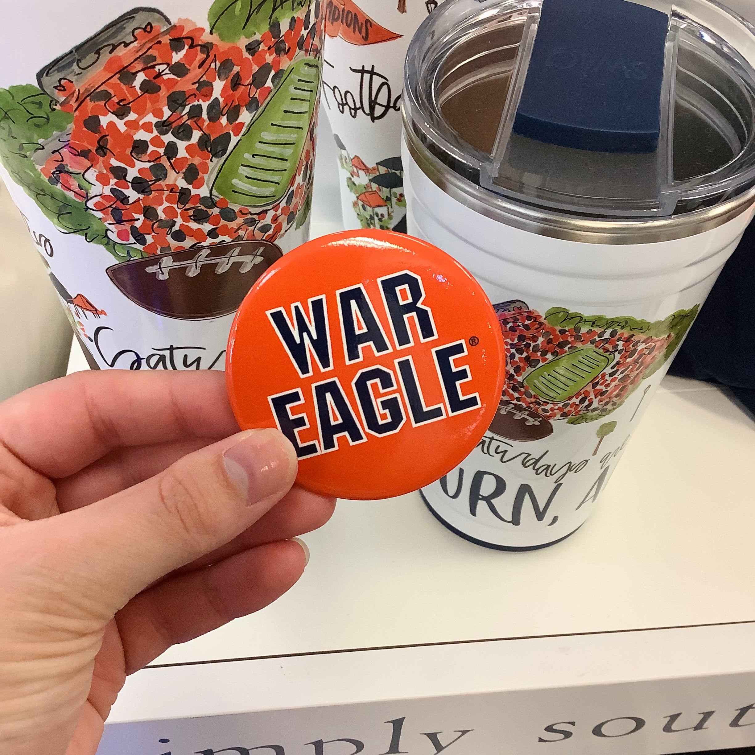 AUBURN GAME-DAY BUTTON - WAR EAGLE