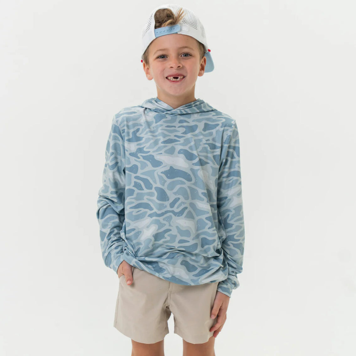 BURLEBO YOUTH PERFORMANCE HOODIE - SEASIDE CAMO