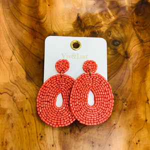 ORANGE CAROLINE EARRING - Deb & Co. Boutique