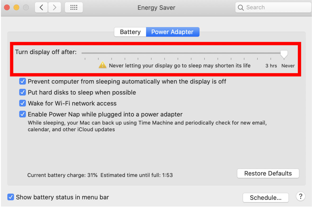 apple macbook laptop network settings when computer is closed
