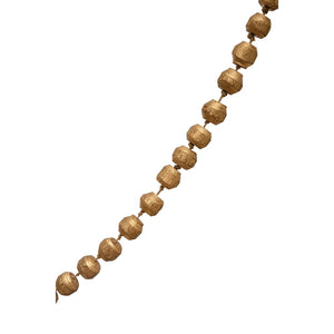 72"L Carved Paulownia Wood Bead Garland, Gold Finish - Lakeshore Trends