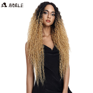 Noble Synthetic Lace Wig Long Wavy Hair 30 Inch Ombre Blonde Wigs For Black Women Blonde Wig Hair Synthetic Lace Wig - dsessentials