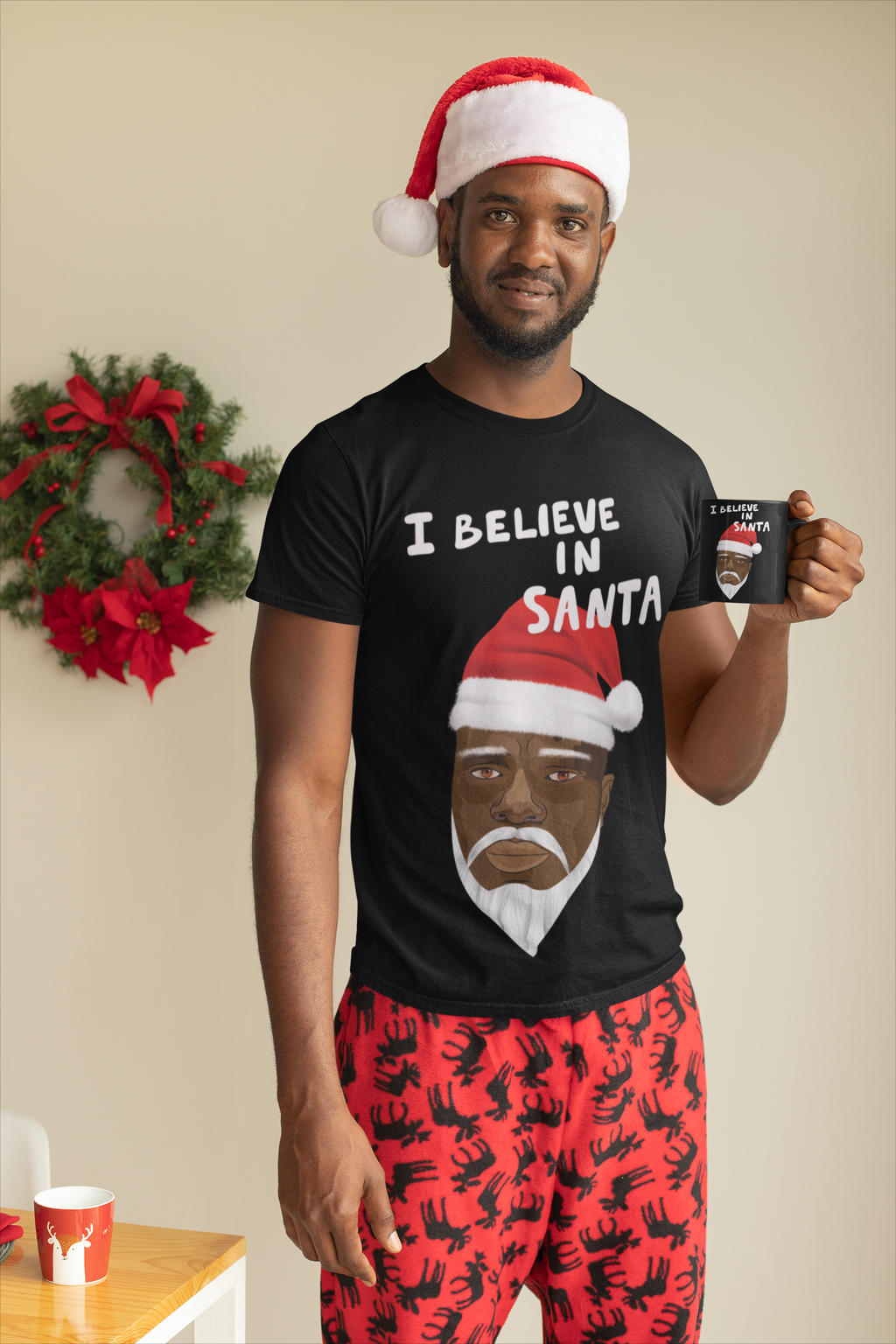 Black Santa Christmas T-Shirt, Merry Christmas | Black Love Boutique