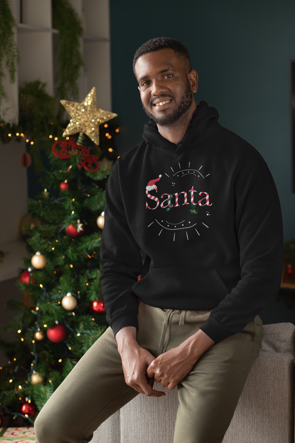 Black Santa Christmas Hoodie, Merry Christmas | Black Love Boutique