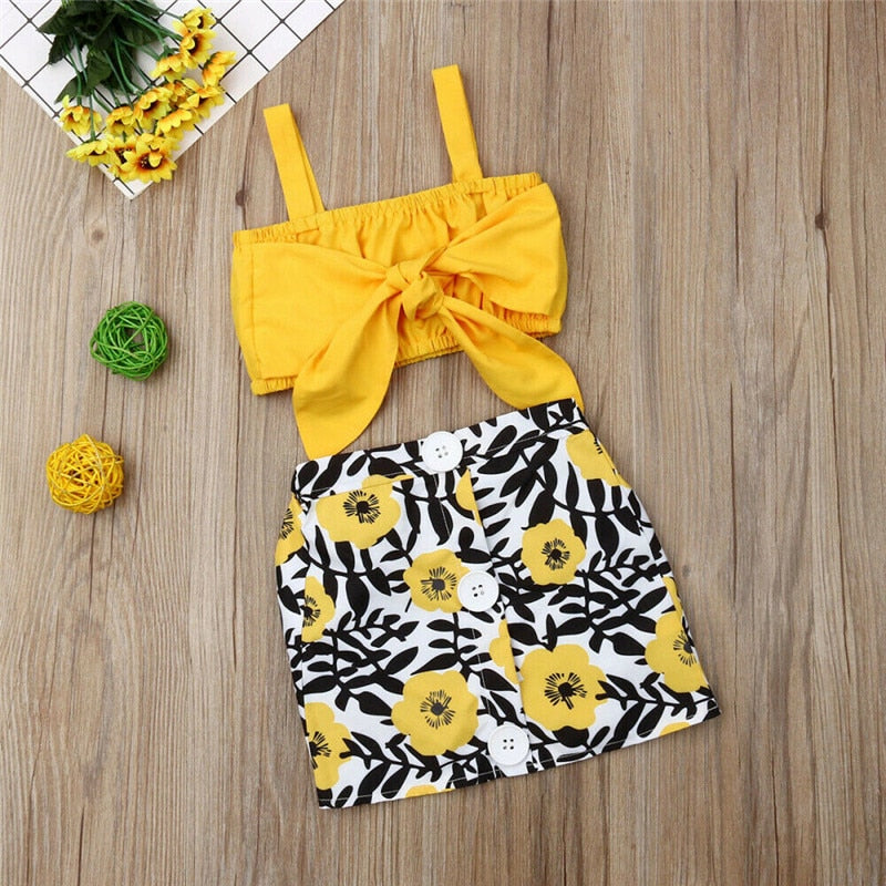 Cute Vest Tops and Flower Print Skirt