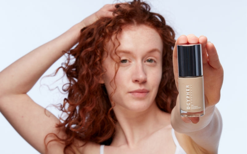 Model with her foundation formula