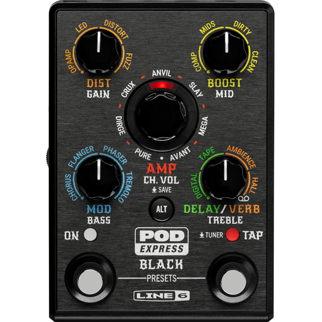 Line 6 POD-EXPRESS-BLACK POD Express Black Gutiar Effects Pedal