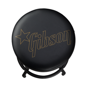 Gibson GA-STOOL3 Premium Playing Stool, Star Logo, Tall - Black-Easy Music Center