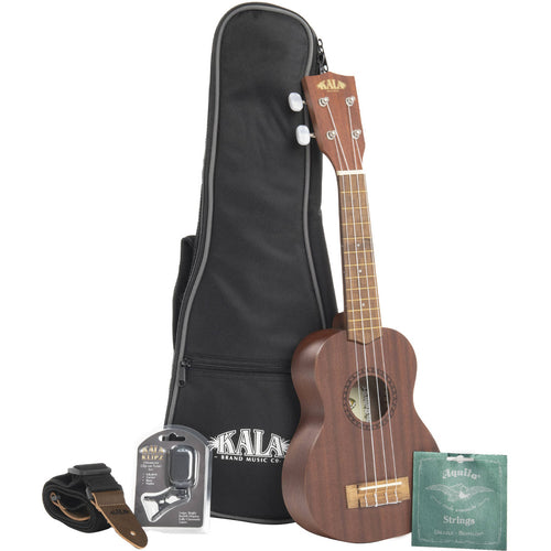 Kala KA-15S-BUNDLE Soprano Satin Mahogany Ukulele Bundle – Easy