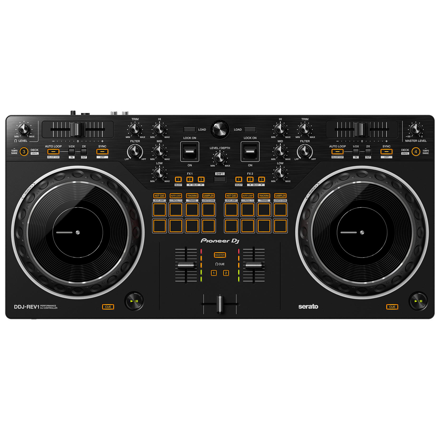 Pioneer DDJ-REV1 Scratch-Style 2-Channel DJ Controller for Serato DJ Lite,  Black