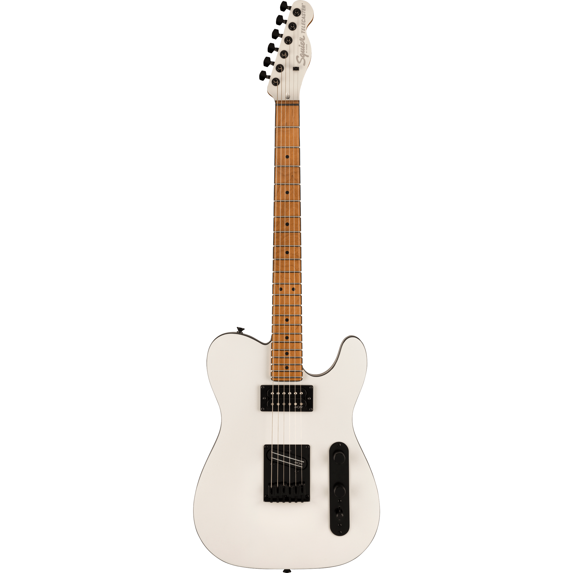 Squier 037-1225-523 Contemporary Tele, RH, Roasted MN, Pearl White