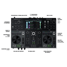 Load image into Gallery viewer, Denon PRIMEGO 2-Deck Rechargeable Smart DJ Console with 7-inch Touchscreen-Easy Music Center
