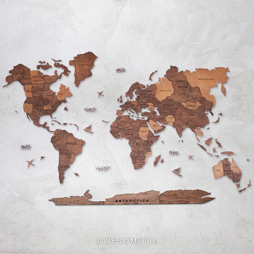 WALNUTWooden world map - Mapitstudio