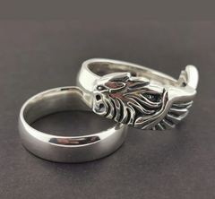 Final Fantasy 8 Squall Griever Ring Set in Sterling Silver, Final Fantasy 8 Wedding Set