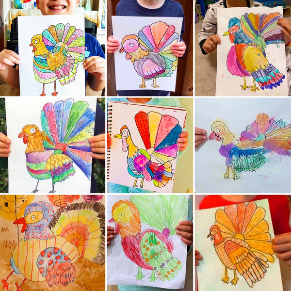 Pattern Turkeys | Primerry Art Classes for Kids