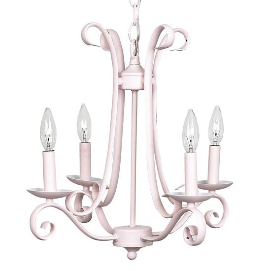 Harp Chandelier In Pink