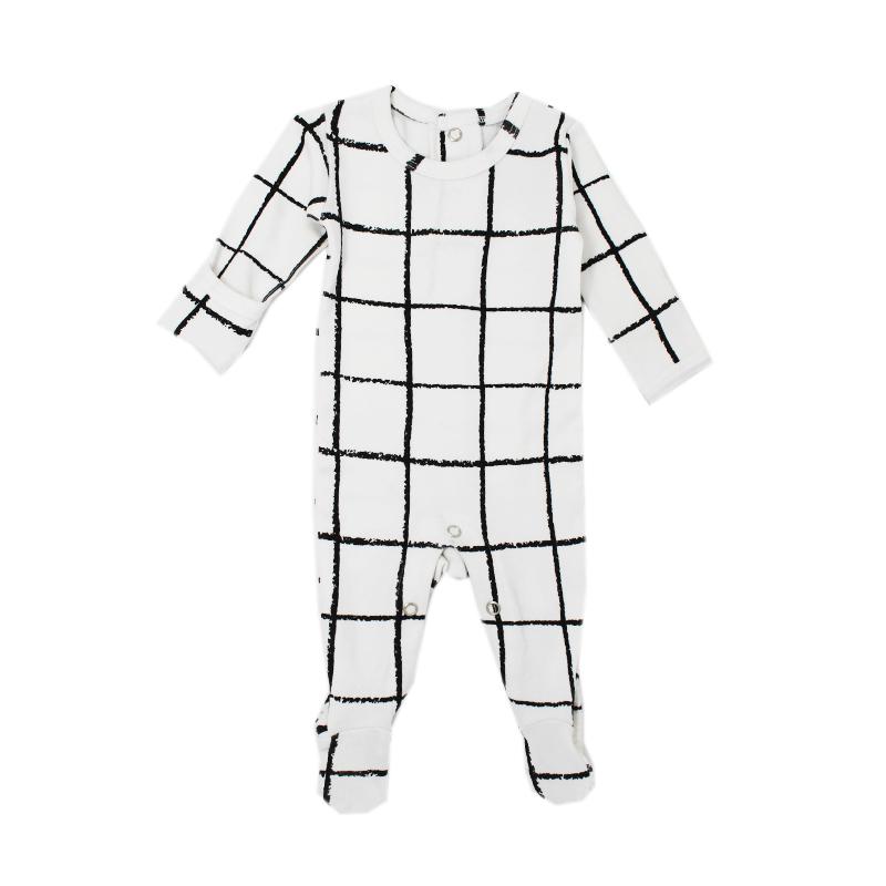 Organic Back-snap Footed Overall - Hopscotch - 9-12m