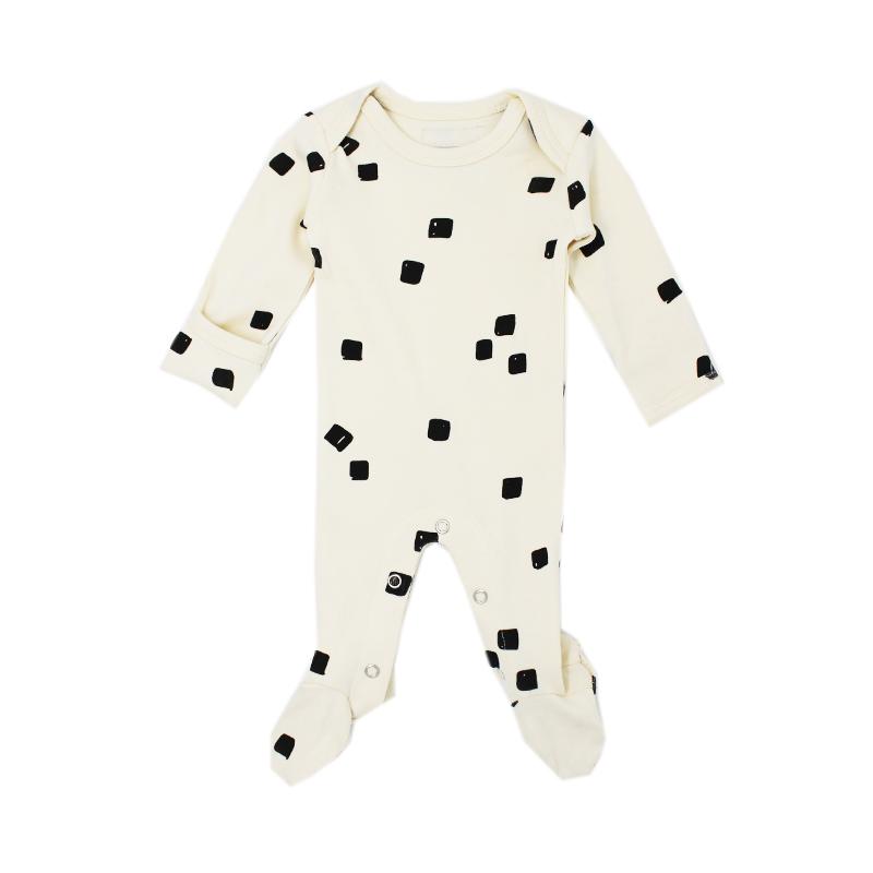 Organic Lap-shoulder Footed Overall - Beige Stone - 9-12m